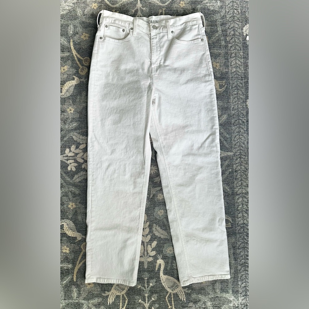 J. Crew 90s Classic Straight White Jeans